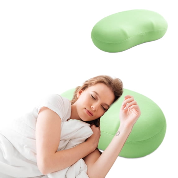 Foam Pillow Comfortable Bone Type Pillow Microbead Jelly Bean Bed Pillow 16" Tube Pillow Cushion for Head,Neck,Back Support(Green)