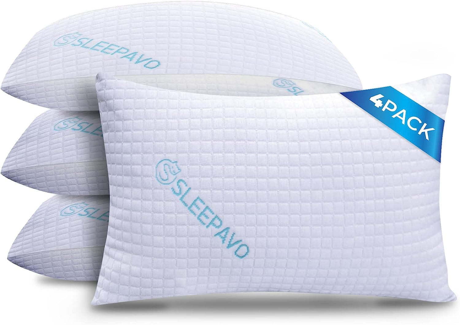 Foam Pillows Queen Size Set of 4 Firm Cool Shredded Memory Foam Pillows Queen Pillows Set of 4