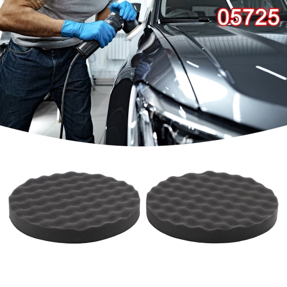 Foam Polishing Pad 8 In, For Machine Polisher, Removes Swirl Marks And Scratches, Black Round Buffing Pads, 2 Pack