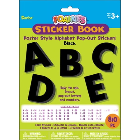Foam Pop-out Sticker Book 810/pkg-poster Alphabet - Black
