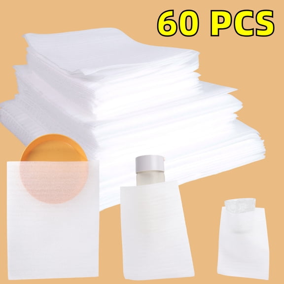 Foam Pouches, 60 Pack 3 Size Thick Cushion Wrap Pouches Foam Wrap Sheets Packing Pouches Against Chipping & Breakage for Packing, Moving, Shipping