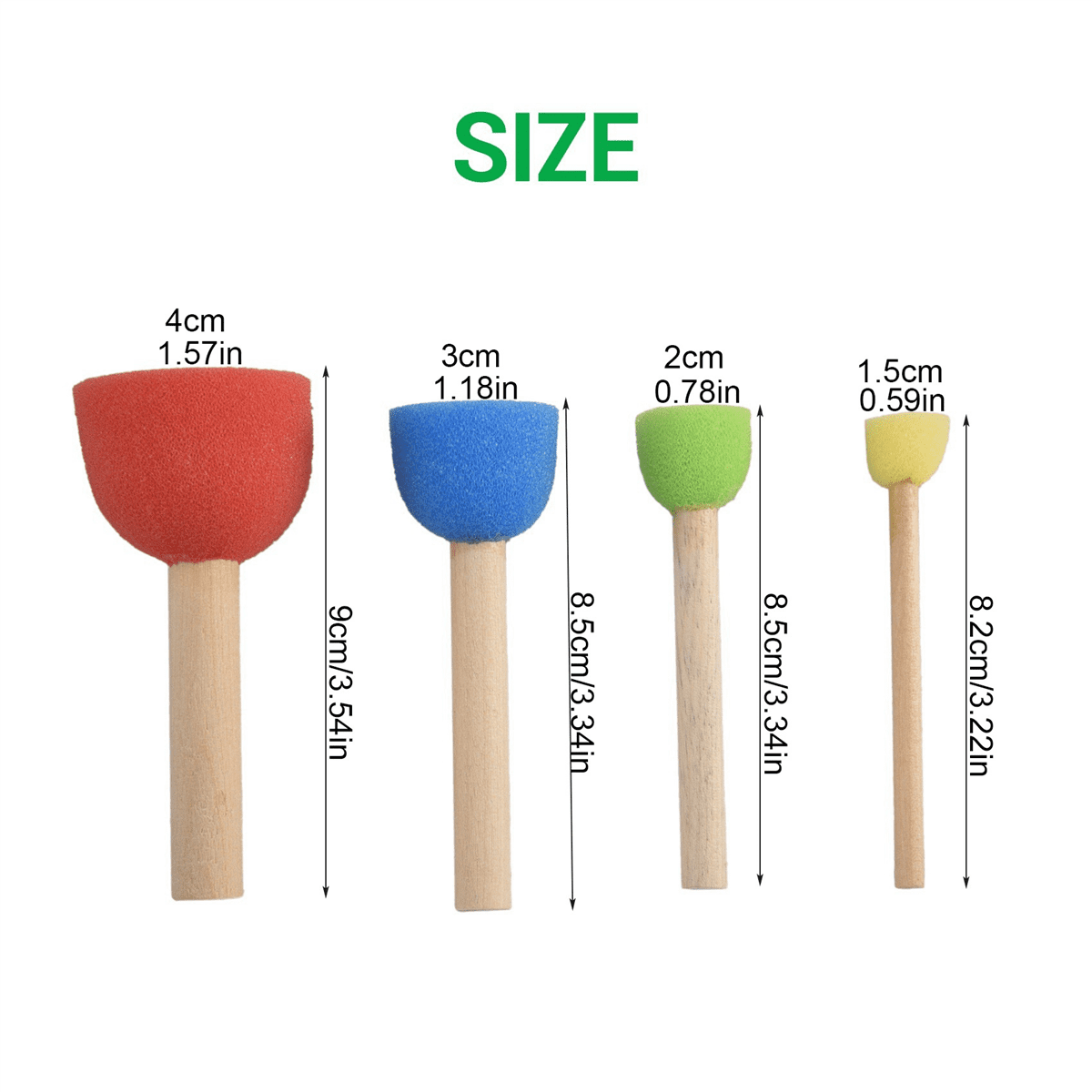 Foam Pouncer AssortmentSponge Painting Stippler Set 120/Foam Brush