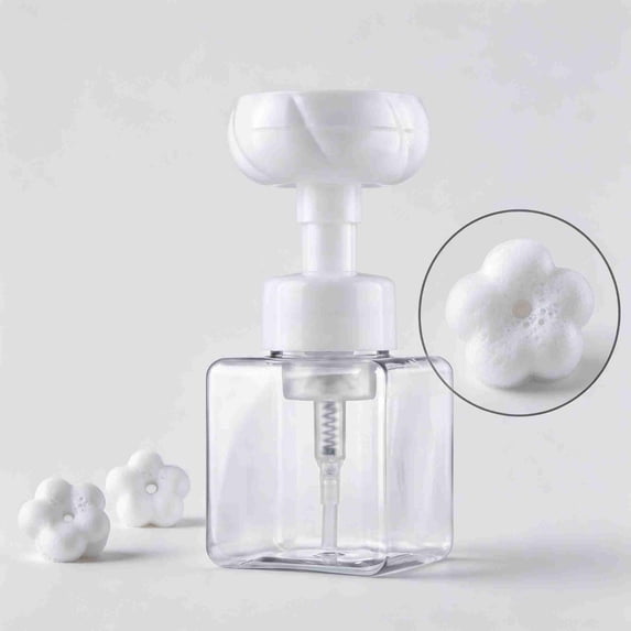 Foam Pump Bottle 8.8 Oz Flower Foaming Soap Dispenser Shatterproof Pet Refillable for Bathroom Kitchen Kids Handwashing
