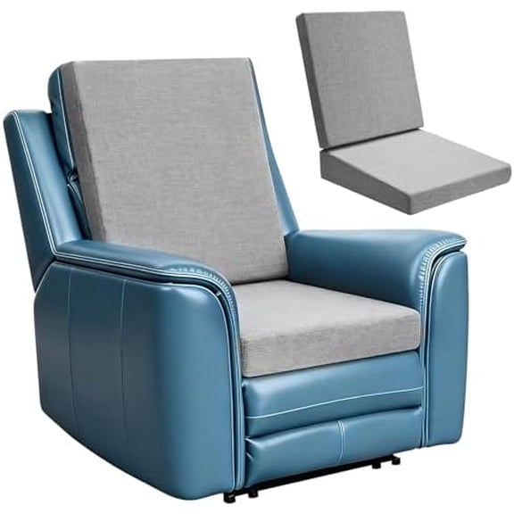 Foam Recliner Seat Cushions with Backrest for Elderly Long-Time Sitting 20x20inch High Density Foam Non-Slip with Back Support 2 Parts Cuhsions$$Office