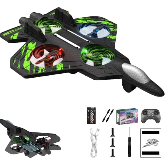 Foam Remote Control Airplanes RC Planes for Kids Adults 14+, RC Airplane Fighter Jet with Light, 360° Flip Fighter Jet Toys, Stunt Roll, Airplane Toy Gifts for Kids Boys