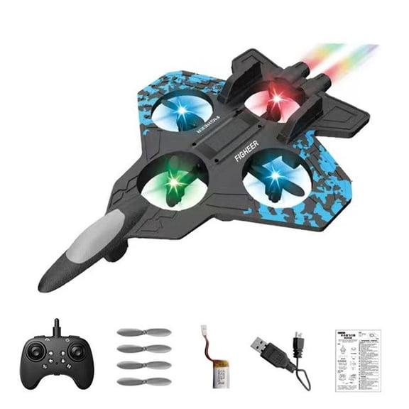 Foam Remote Control Airplanes, RC Planes with Light, RC Airplane Fighter Jet for Kids Adults 8-16, 360 Flip, Stunt Roll, Drones for Kids 8-12, Airplane Toy Gifts for Kids Boys