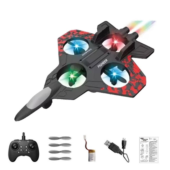 Foam Remote Control Airplanes, RC Planes with Light, RC Airplane Fighter Jet for Kids Adults 8-16, 360 Flip, Stunt Roll, Drones for Kids 8-12, Airplane Toy Gifts for Kids Boys