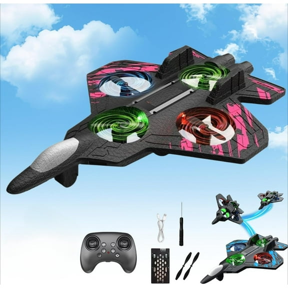 Foam Remote Control Airplanes, Remote Control Airplane with 360° Flips & LED Lights, 2.4ghz Rc Stunt Fighter Jet, Unmatched Speed, Precision, Thrill
