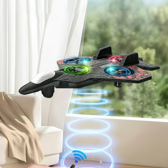 Foam Remote Control Fighter Jet Airplane Remote Control Airplane Fighter Jet with Led Light, Auto Hover, 360°flip, 1 Batteries, for Indoor Outdoor Christmas & Birthday Gifts