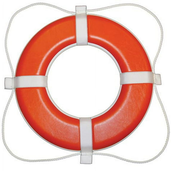 Foam Ring Buoy - 30 - Orange w/White Rope