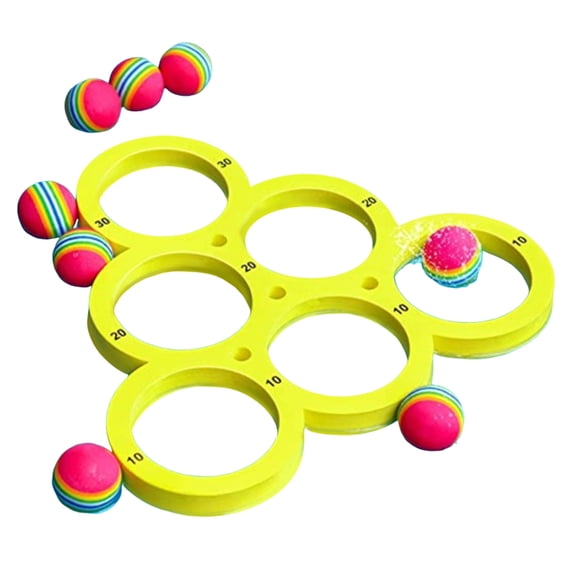 Foam Rings Pool Floating Throwing Game with 10 Rainbows Balls Swimming Pool