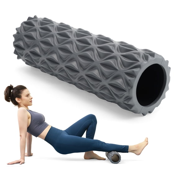 Foam Roller - 15 Inch Deep Tissue For Massage Myofascial Trigger Point Release Exercise Yoga Pilates & Stretching(gray)