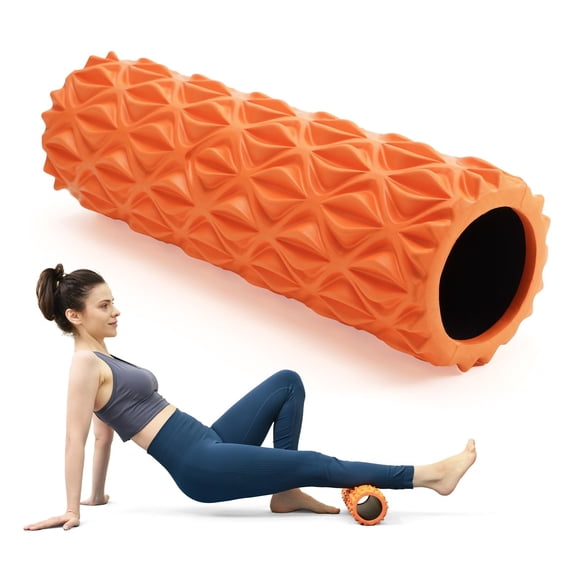 Foam Roller - 15 Inch Deep Tissue For Massage Myofascial Trigger Point Release Exercise Yoga Pilates & Stretching(orange)