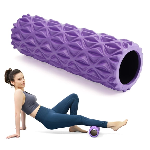 Foam Roller - 15 Inch Deep Tissue For Massage  Myofascial Trigger Point Release Exercise Yoga Pilates & Stretching(purple)