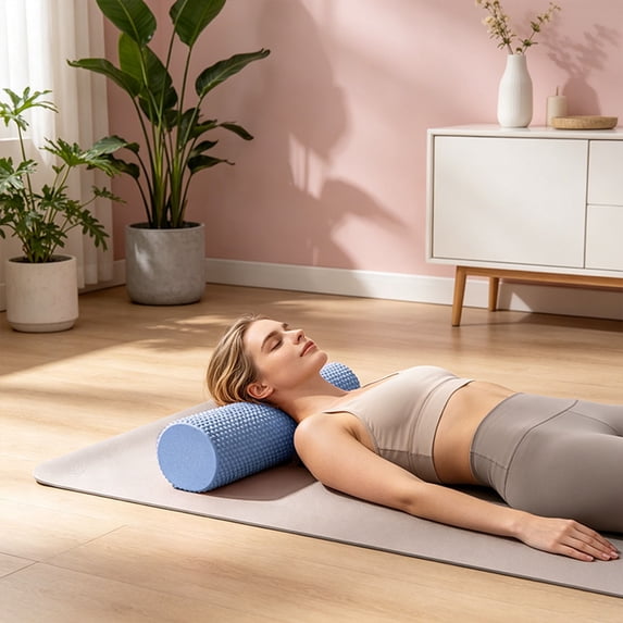Foam Roller EVA High Density Massage Roller for Muscle Relief Yoga Fitness Recovery Soft Textured Exercise Pole for Home Gym 17.7 x 3.9 Inch