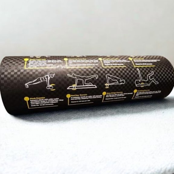Foam Roller with Printed Exercises - 17.7''x 6'' Lightweight EPE/PE Exercise Roller Foam - Includes 12 Guided Stability, Mobility & Recovery Moves - Dual Instructional Design