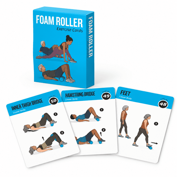 Foam Roller Workout Cards - 62 Exercise Deck