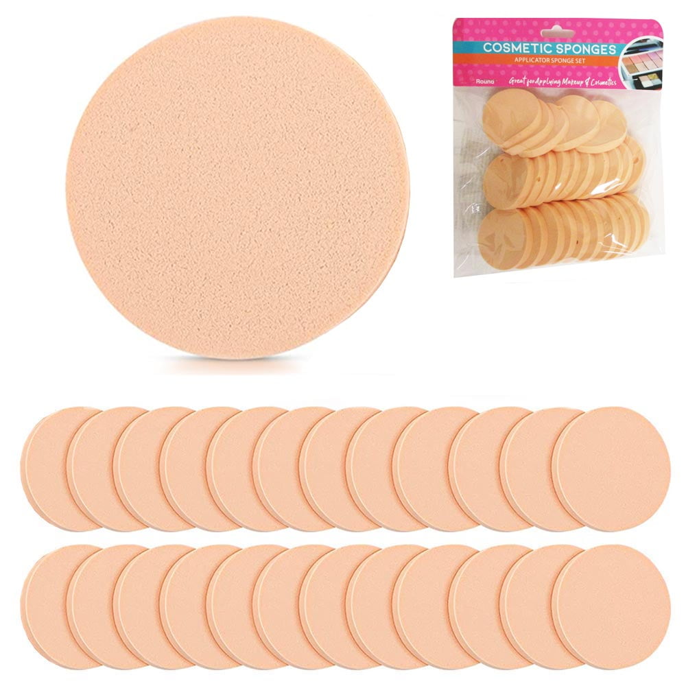 LE SALON Foam Round Makeup Sponge Applicators, 24 Pcs