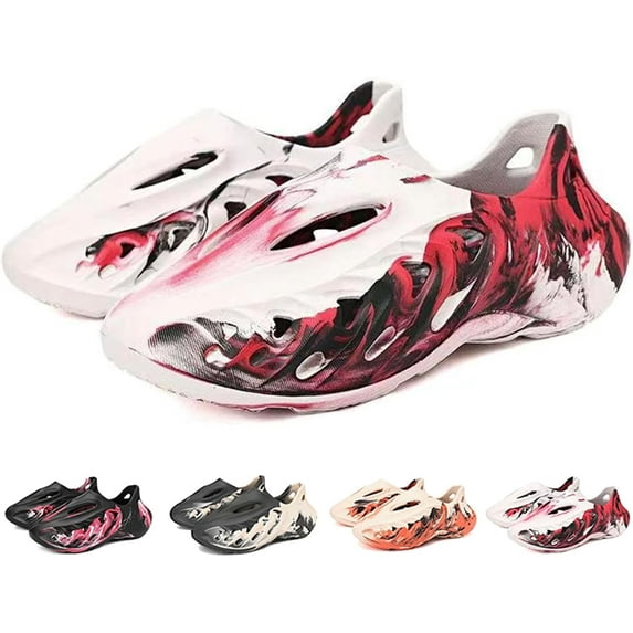 Foam Runner Casual Sports Shoes Closed Toe Cloud Slides Pillow Walking Shoes Foam Runners Sneakers Water Shoes Outdoor Beach Sandals for Women Men
