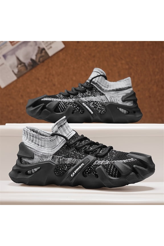 Foam Runner Shoes - Lightweight EVA Sole - Fabric Upper - Men's Breathable Running Shoes - Low-Top Lace-Up Design for Gym, Jogging & Casual Wear - All-Season Comfort (Black)