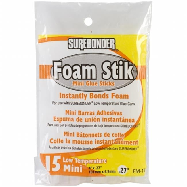 Foam Safe Mini Glue Sticks 15-Pkg-