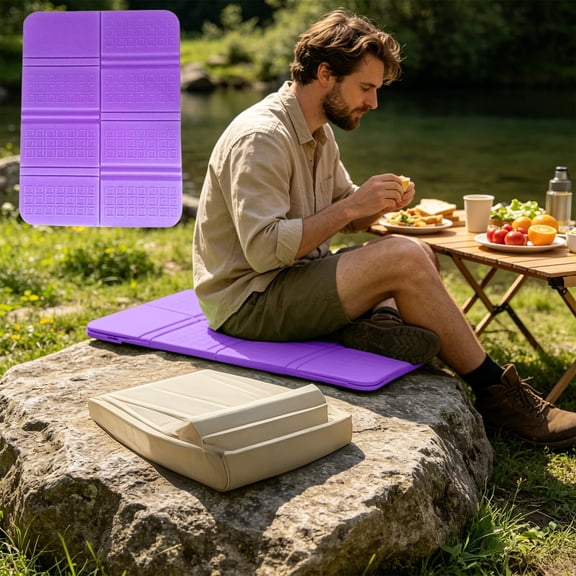 Foam Seat Pad, Foldable Lightweight Portable Ground Cushion Thickened Shock Absorbing, Easy Wipe Clean Waterproof Sit Mat for Backpacking Beach Trips Parks Visits Yoga Exercises