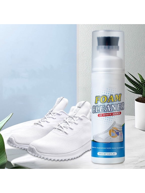 Foam Shoe Cleaner White Shoe Cleaning Instant Sneaker Cleaning Kit With Built-In Brush Removes Dirt and Stain for White Shoes Suede Leather Canvas Knit Boots Fabric PU