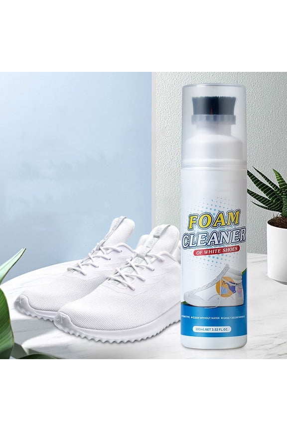 Foam Shoe Cleaner White Shoe Cleaning Instant Sneaker Cleaning Kit With Built-In Brush Removes Dirt and Stain for White Shoes Suede Leather Canvas Knit Boots Fabric PU