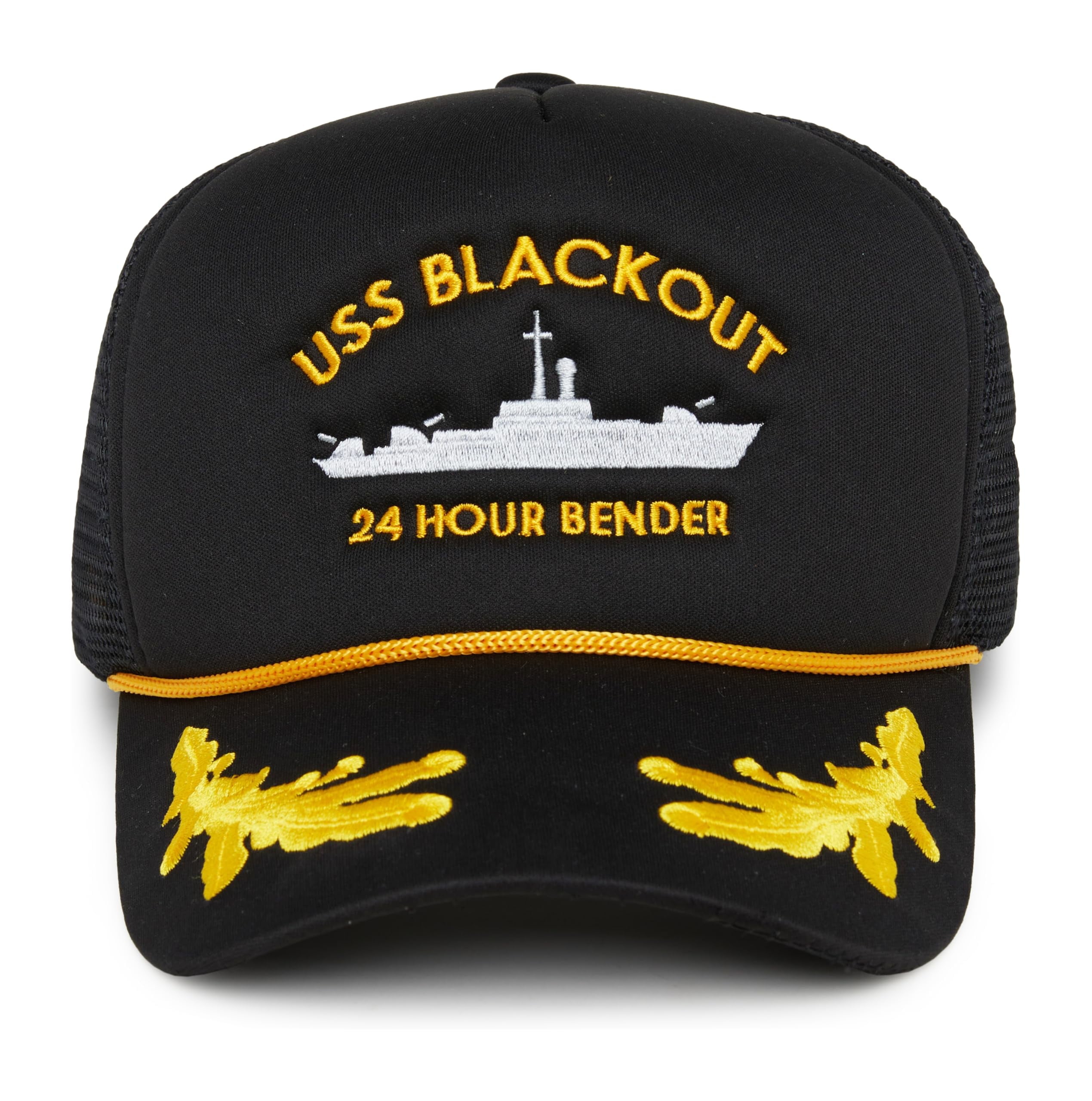Foam Snapback Trucker Hat - USS Blackout (Black Nautical)