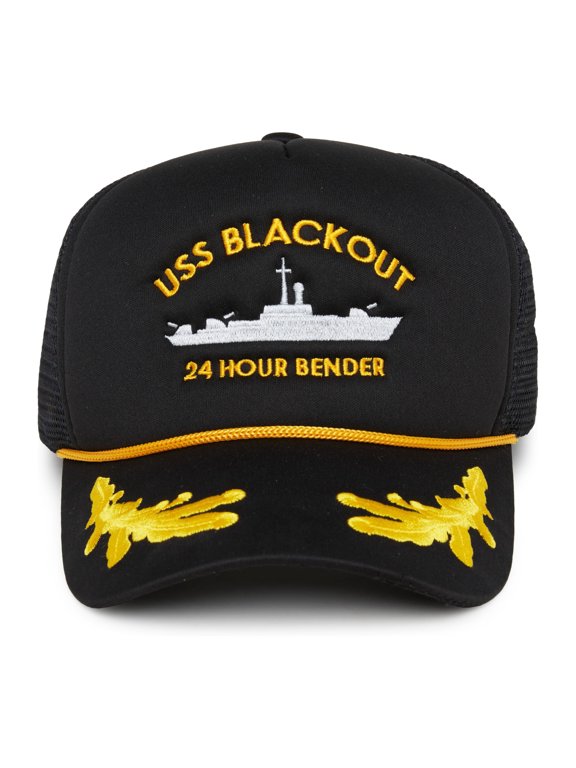 Foam Snapback Trucker Hat - USS Blackout (Black Nautical)