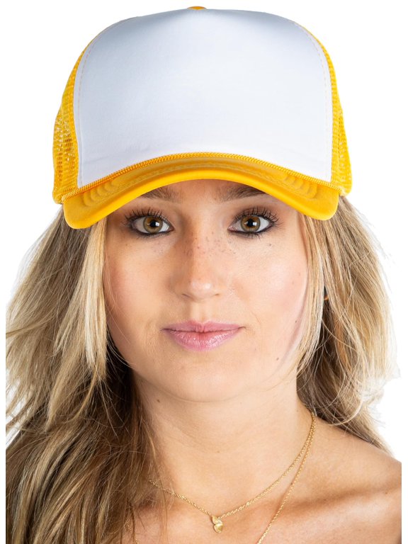 Foam Snapback Trucker Hat - White/Gold