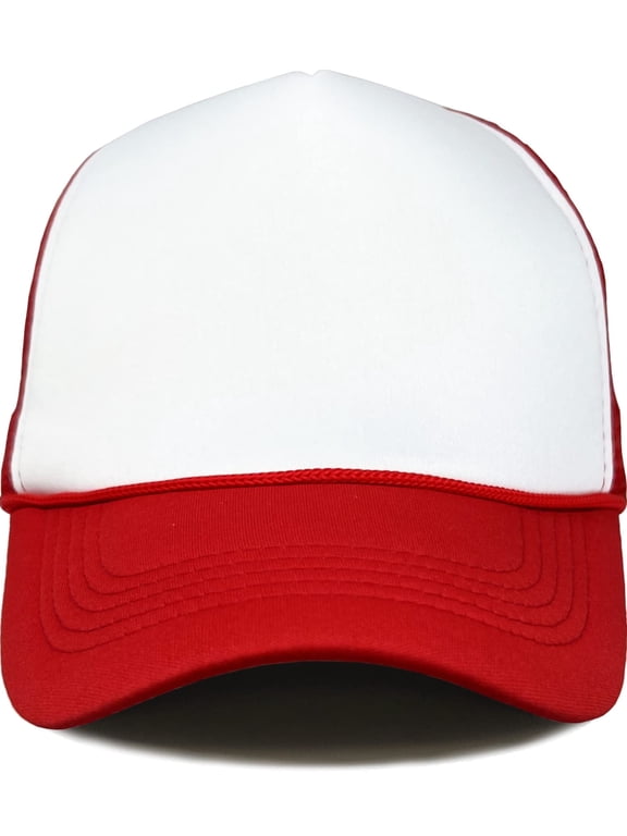 Foam Snapback Trucker Hat - White/Red