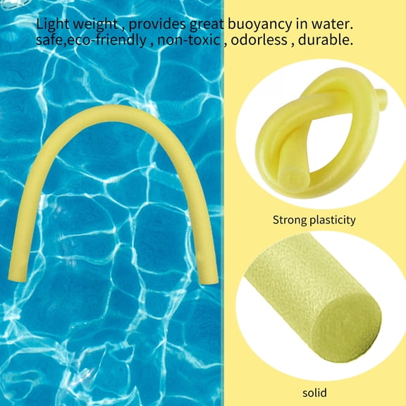 Foam Stick Multi Function Pool Water Floating Stick Swimming Noodles Toys Inflatable Swimming Noodles Set for Summer Vacation Sea Beach Lake Exercise Party (Yellow B)