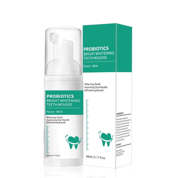 Foam Teeth Whitening Mousse Toothpaste, Intensive Stain Removal for Clean and Bright Smile, 2 oz
