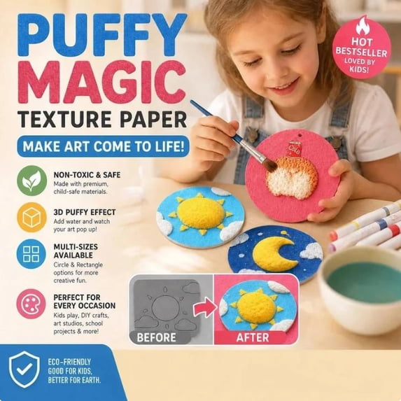 Foam Texture Painting Paper,Water Reactive Puffy Art Paper for Drawing ...