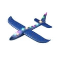 thumbnail image 1 of Foam Throwing Glider Airplane Toy with LED Lights, Blue DIY Hand Launch Aircraft Model for Outdoor Play, 19 Inches, 1 of 4