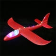 thumbnail image 1 of Foam Throwing Glider Airplane Toy with LED Lights, Red DIY Hand Launch Aircraft Model for Outdoor Play, 19 Inches, 1 of 4