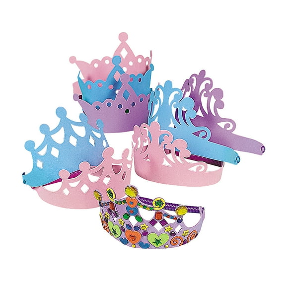 Foam Tiara Assortment - Party Wear - 12 Pieces