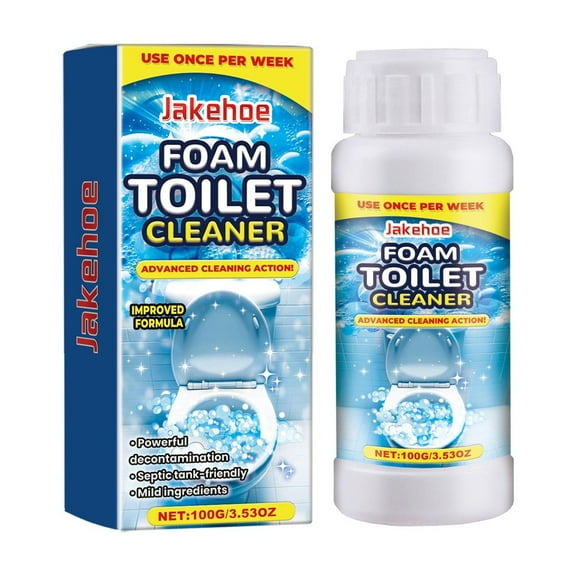 Foam Toilet All-Purpose Cleaner Powder, Deep Penetration Powerful Decontamination Odor-Neutralizing Eco-Friendly Toilet Bowl Cleaner,3.53 oz