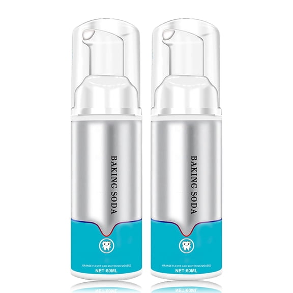 Foam Toothpaste 2PCS,Deep Cleaning Stain Removal Mousse for Fresh Breath, Orange Flavor, Baking Soda Teeth Whitening Foam Toothpaste