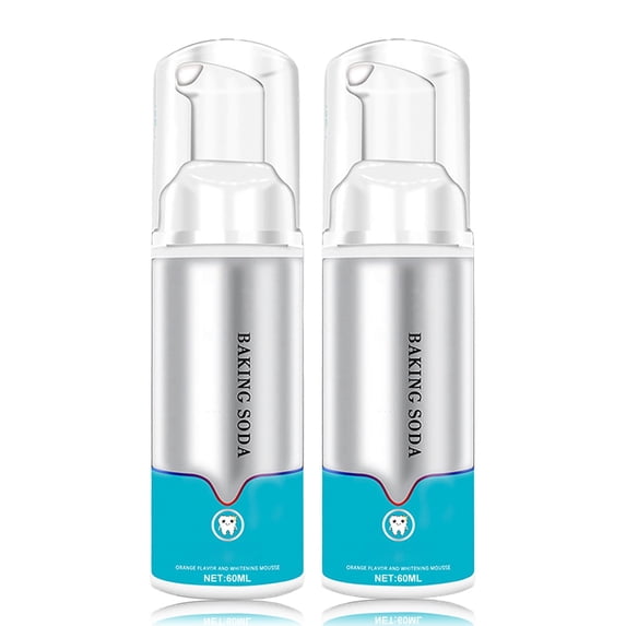 Foam Toothpaste 2PCS,Deep Cleaning Stain Removal Mousse for Fresh Breath, Orange Flavor, Baking Soda Teeth Whitening Foam Toothpaste
