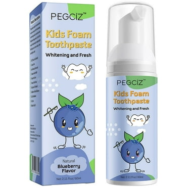 Foam Toothpaste Kids by SEFUDUN - Toddler Toothpaste for Teeth Whitening, Oral Cleaning & Prevention Decay, Low-fluoride Natural Toothpaste for Children Age 3 and up 2.11 oz