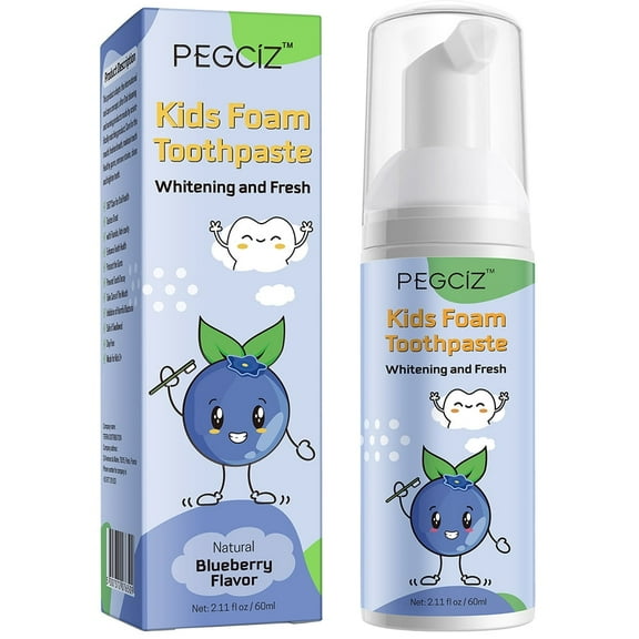 Foam Toothpaste Kids by SEFUDUN - Toddler Toothpaste for Teeth Whitening, Oral Cleaning & Prevention Decay, Low-fluoride Natural Toothpaste for Children Age 3 and up 2.11 oz