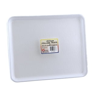 Crafts Foam Trays, White Foam Meat Tray Paint and Ink Mixing Trays Food  Tray School Printmaking Trays for DIY Craft 8 1/4 x 4 1/2 (10)
