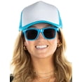 thumbnail image 1 of Foam Trucker Hat & Sunglasses Bundle -White/Aqua Hat & Aqua Sunglasses, 1 of 1
