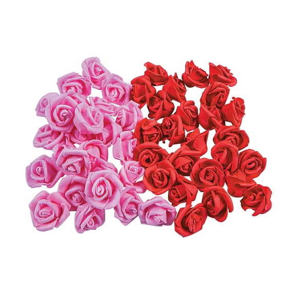 Foam Valentine Rose Buds (50Pc) - Craft Supplies - 50 Pieces
