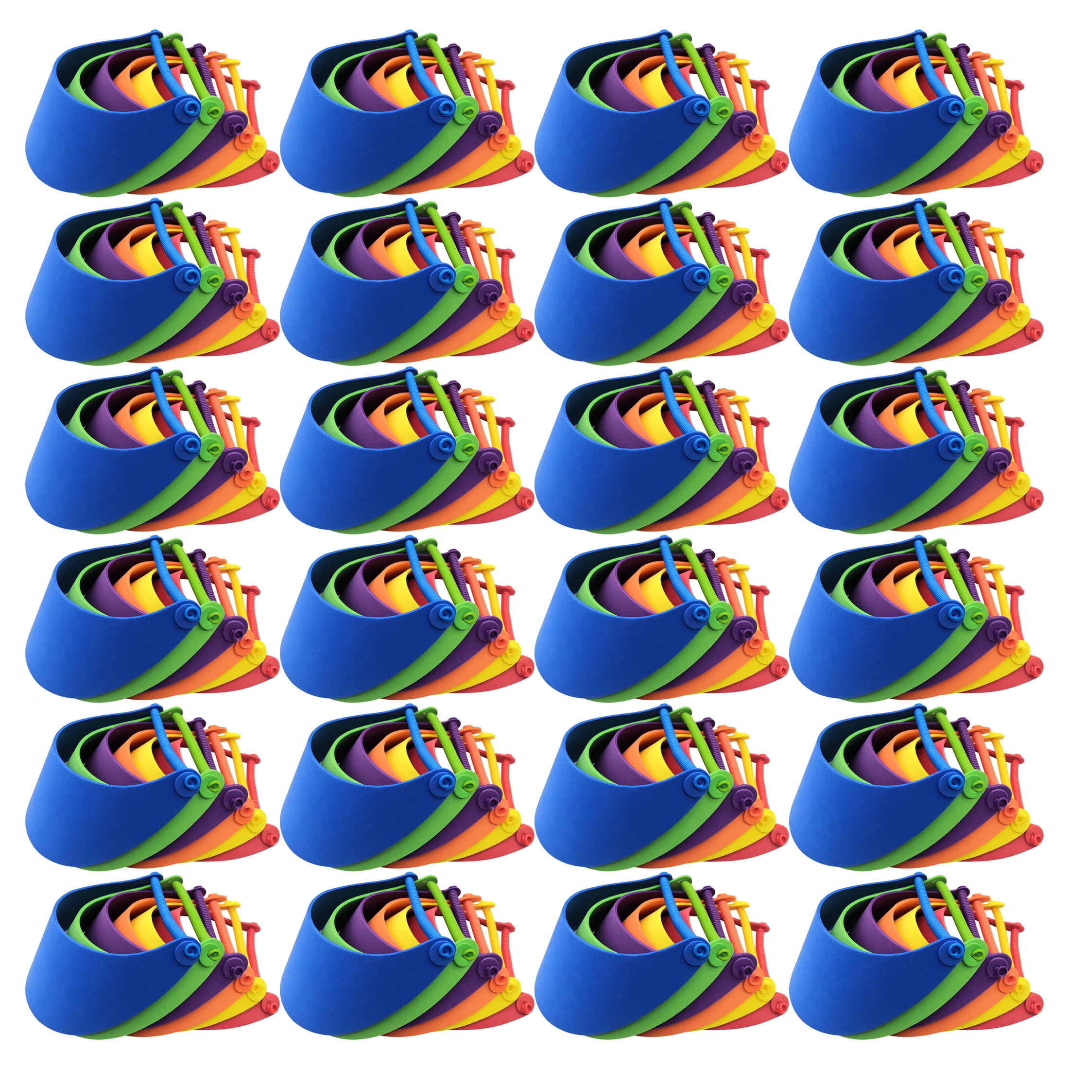 Creatology Foam Visors - Assorted Colors, DIY Craft Foam with Elastic Bands, 8.85" x 3", 24 Pack