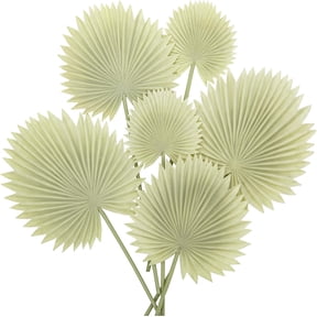 Foam White Artificial Palm Leaves Faux Palm Tropical Leaves Fake Palm Fronds for DIY Wedding Bouquets Fake Leaves for Centerpieces Arrangements Bridal Shower Palm Leaf for Home Decor-6Pcs
