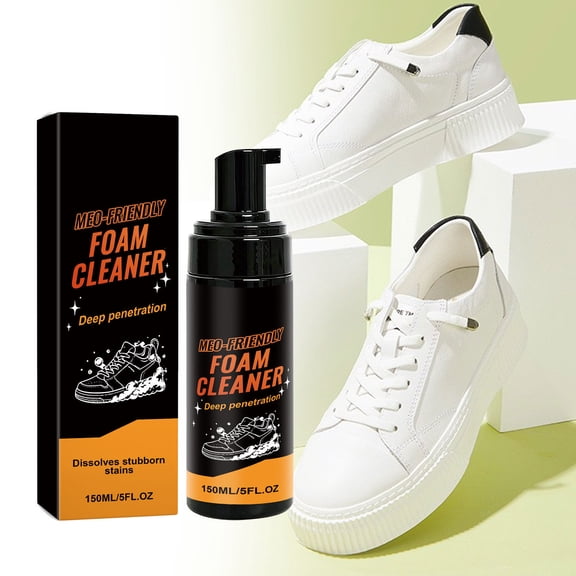 Foam White Sneaker Cleaners Waterless Stain Remover, Canvas Mesh White Shoe Cleaner Gentle Portable Agent, Shoe Cleaner Kit for Suede Leather Quick Wash