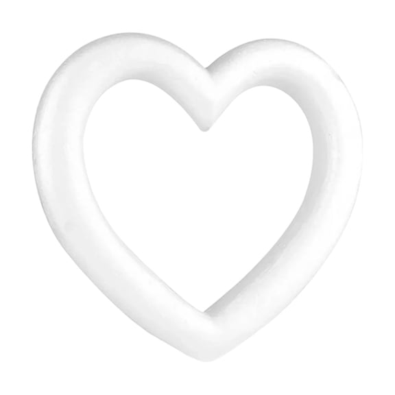 Foam Wreath Heart, White Styrofoam Heart Wreath, Heart Shaped Wreath Foam Ring for Crafts, DIY Projects, Wedding, Valentine's Day, Floral Arranging Decoration,1 Pack